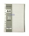 Divider 1-31 Pvc Grey