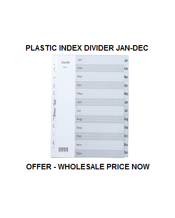 Divider Jan-Dec Pvc Gry