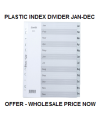 Divider Jan-Dec Pvc Gry